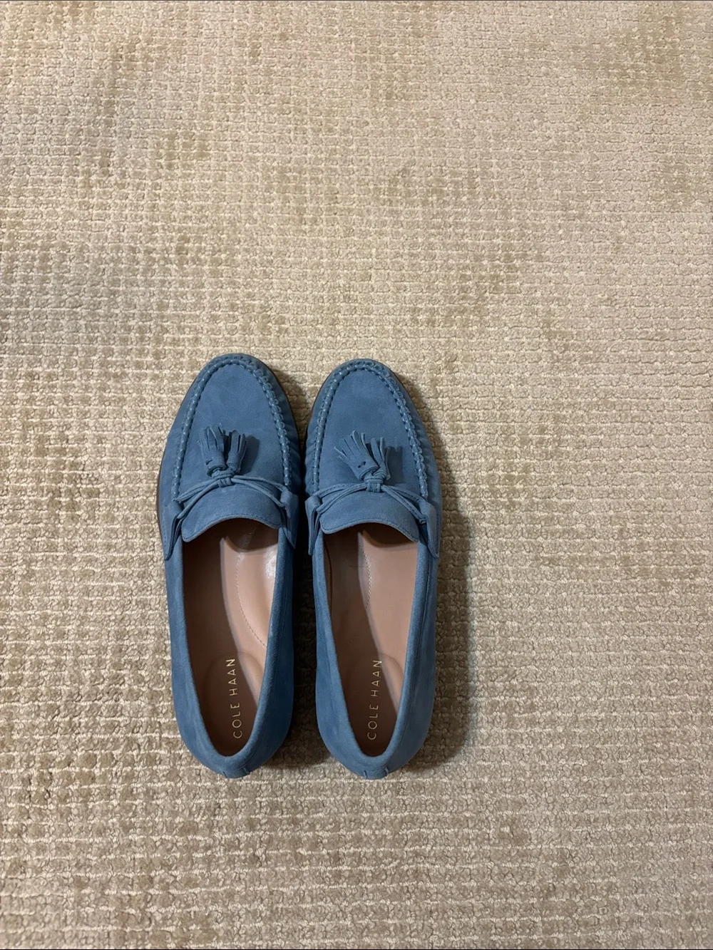 Worn once beautiful blue sided loafer for women